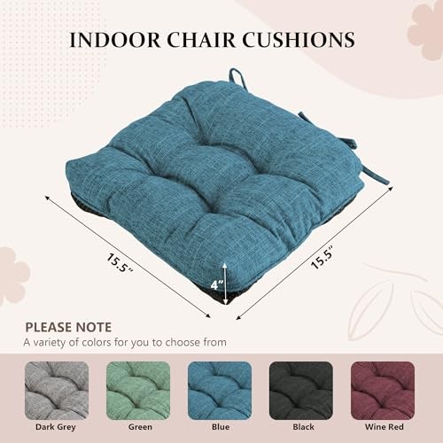 Chair Cushions for Dining Chairs Set of 4,Tufted Indoor 4 Pack Navy Blue - Bild 2 von 7