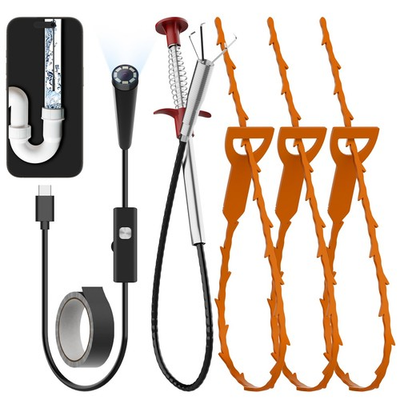 #ad 78.7inch Drain Snake with Endoscope Visual Drain Cleaner Tool Drain Clog amp; ... $66.56