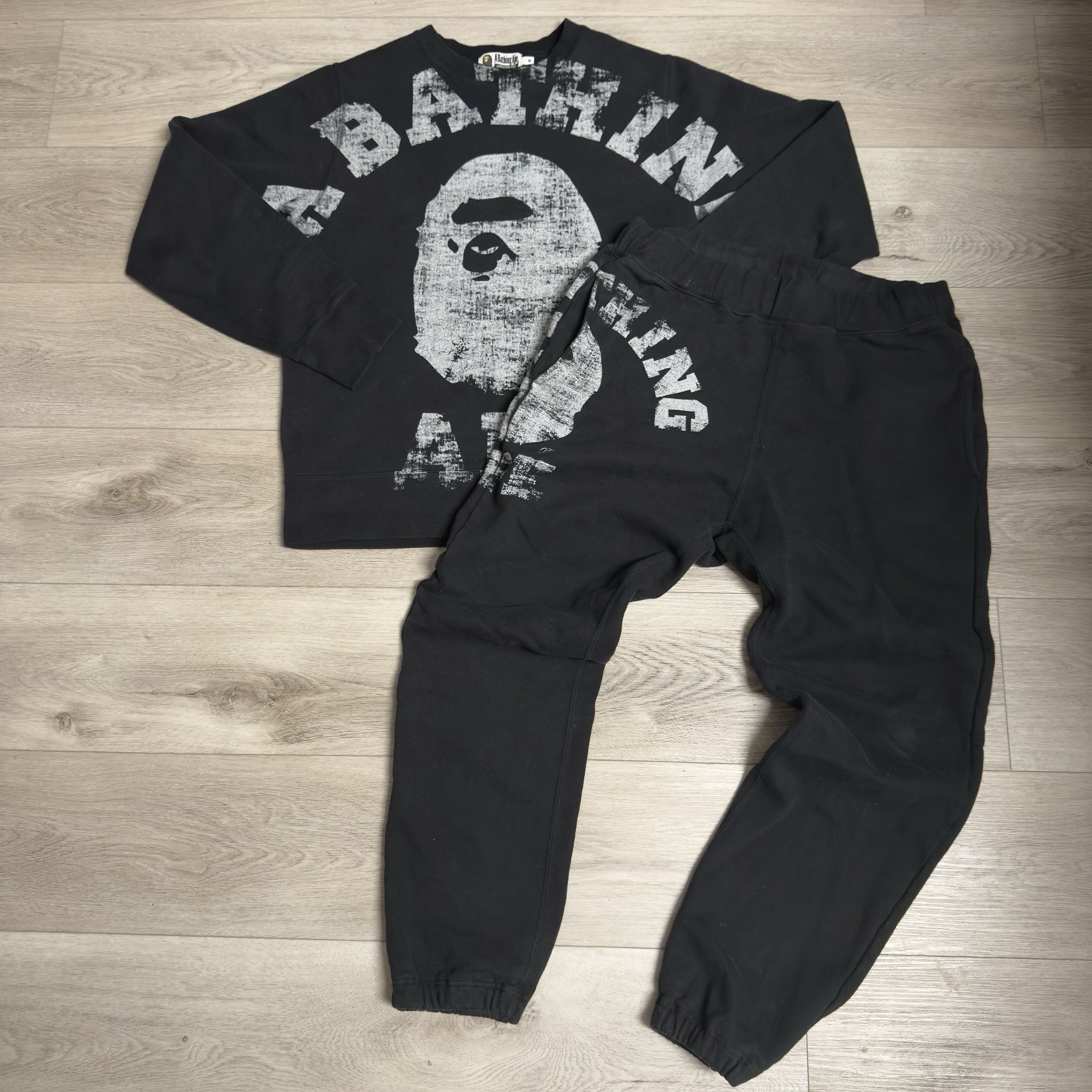 A Bathing Ape Big College Sweatsuit Crewneck Sweatpan… - Gem