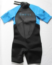 O'Neill Youth Size 16 Reactor-2 2mm Back Zip S/S Spring Wetsuit Black/Ocean Blue