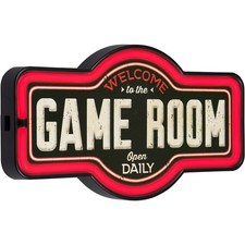 Game Room LED Neon Wall Sign Lighted Bar Man ...