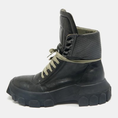 rick owens トラクターダンクブーツ Rick Owens Black Leather Tractor Dunk Boots Size 41 | eBay