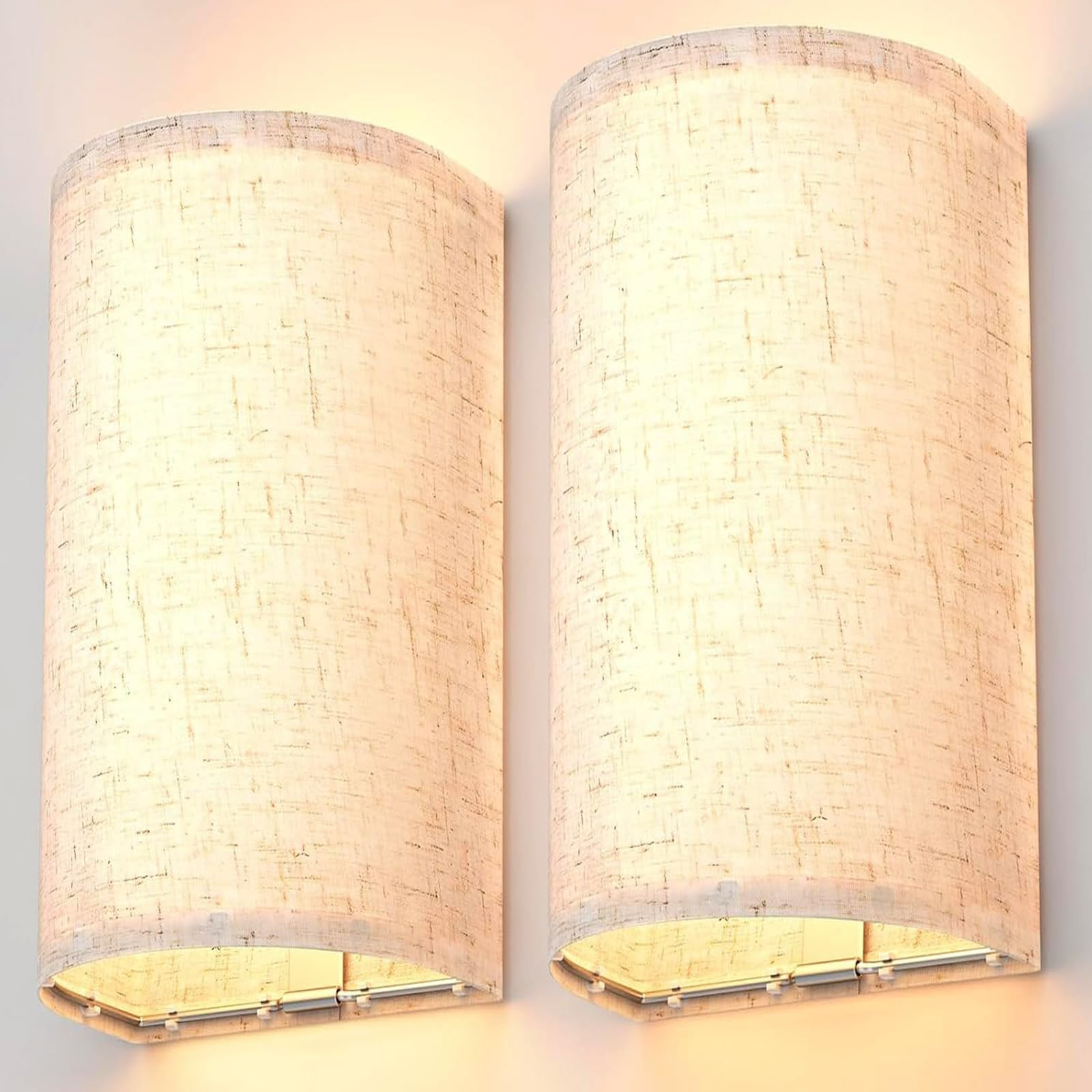 Juego de dos apliques de pared a batería, luces de pared LED recargables con R...