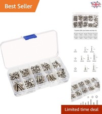Image of 200PCS Heavy-Duty Nuts and Bolts Set - Durable Nickel Plated Steel Assortment