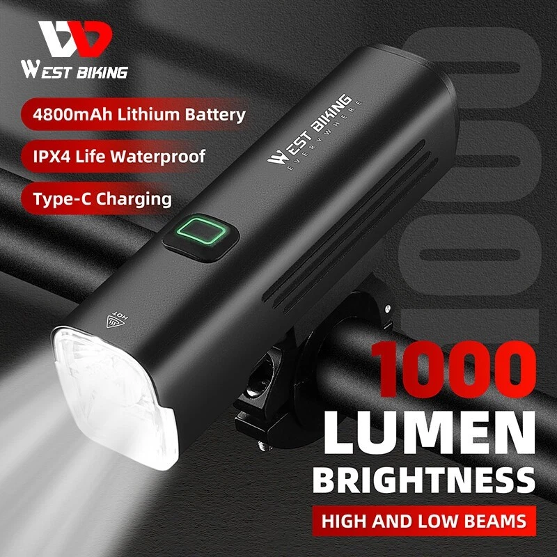 Fahrrad 1000 Lumen Frontscheinwerfer 4800 mAh wasserdichtes Type-C Fahrradlicht - Bild 4 von 4
