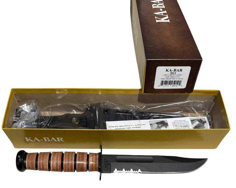 KABAR 5019 EJÉRCITO DE EE. UU. Combo Borde Lucha, Cuchillo de Supervivencia Funda de Plástico 5019 Foto 2 de 3