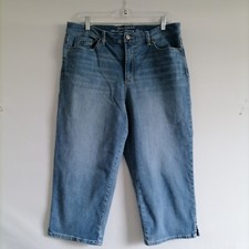 Gloria Vanderbilt Womens Blue All Around Slimming Effect Capri Jeans Size 16