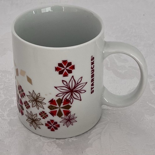 Starbucks 2013 Holiday Poinsettia Snowflake Christmas Coffee Mug - 第 1/5 張圖片