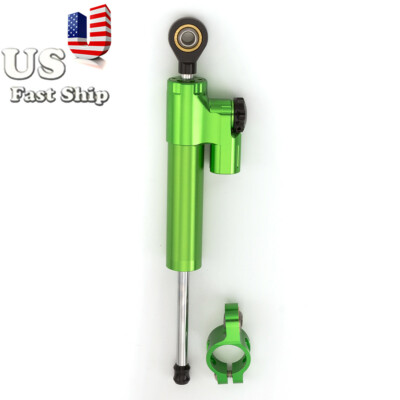 CNC Universal For Sprtobike Scooter ATV Steering Stabilizer Damper Linear Green