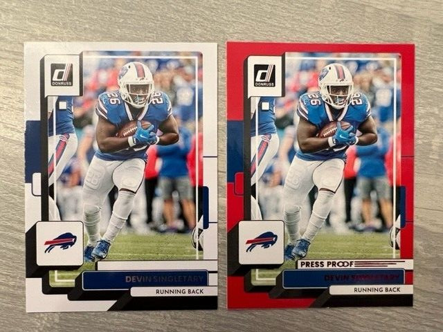 2022 Panini Donruss Devin Singletary ( Buffalo Bills ) #117 + Press Proof Red