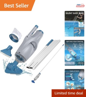 #ad Waterproof Pool Vacuum with Aluminum Pole Ideal for Above Ground Pools