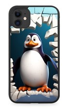 Funny Cartoon Penguin Breaking Free Design Rubber Phone Case Novelty Fun CV68