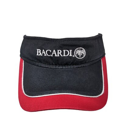Bacardi Strapback Sun Visor Hat Black One Size Adjustable Colorblock