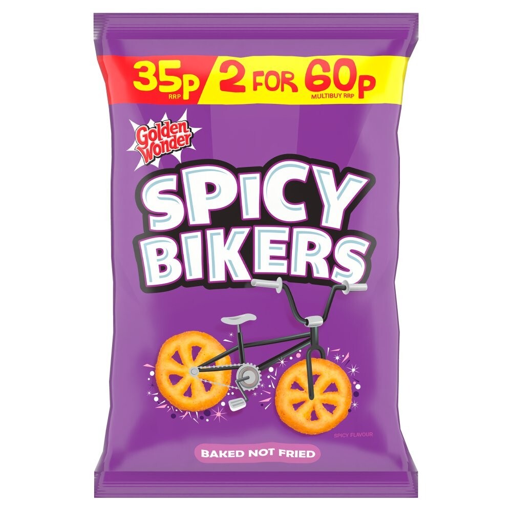 Golden Wonder SPICY BIKERS Flavour Corn Snacks 22g x 36pcs Full Box