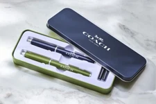 【New】COACH fountain pen and ballpoint pen set in case : Free Shipping from Japan