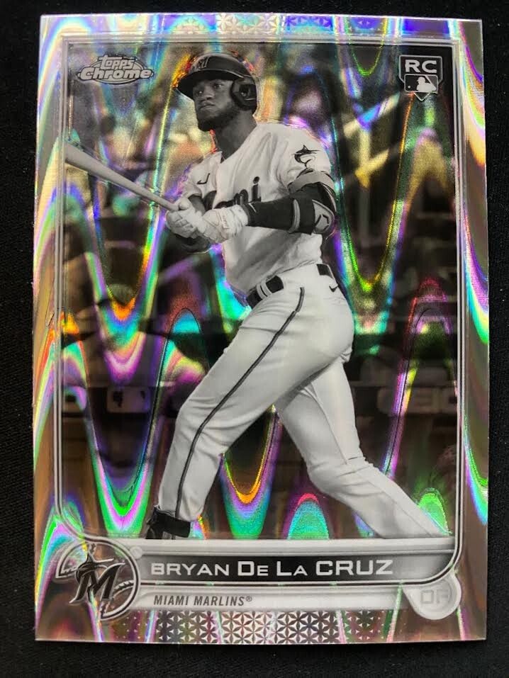 2022 Topps Chrome Sonic - Black & White RayWave Refractor #216 Bryan De La Cruz