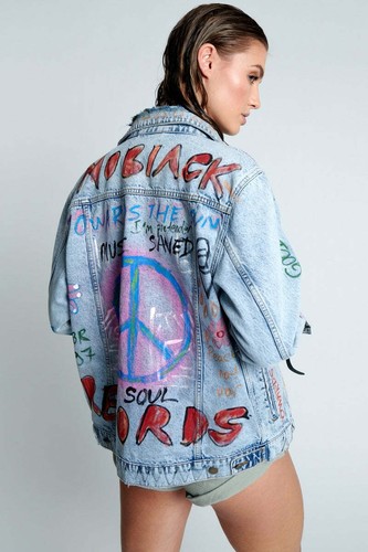Epic Records Graffiti Denim Jacket 