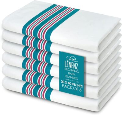 NuAngel 100% Cotton Flannel Receiving Blanket - Jesus Loves Me Print, Mint Green, Made In USA, 30x40 Inches - View #4