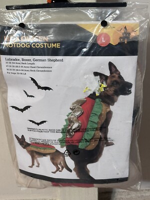 Vibrant Life Dog Pet Halloween Hotdog Costume Size Large-New-Lab