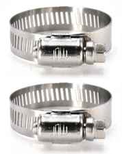 Jolly Two SAE Size 28, 1-1/4" to 2-1/4" All 300 SS Worm Drive Hose Clamps JW028S