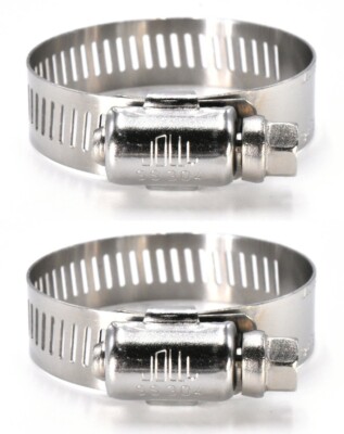 Jolly Two SAE Size 28, 1-1/4'' to 2-1/4'' All 300 SS Worm Drive Hose Clamps JW028S