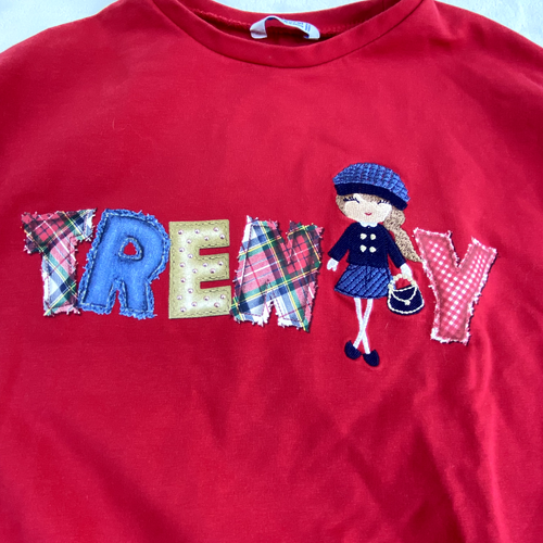 Mayoral Sweater Girl Sz 8Y Red Ruffle Cotton Blend - Picture 3 of 10