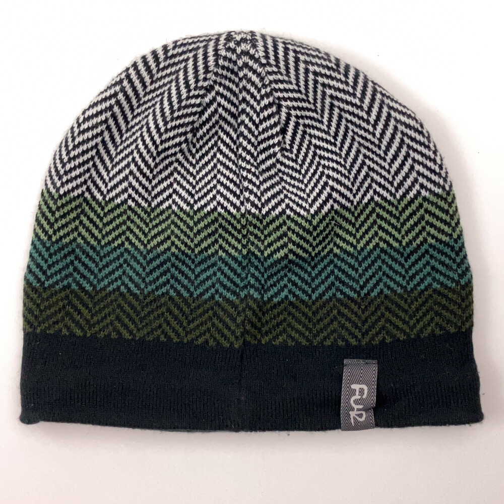 Herring Bone Pattern White Green Black Stripes Wi… - image 1