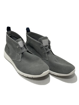 GBX Amaro Oxford Chukka Boots Mens 12 M Grey Perf Suede Leather Mid-Top Lace Up