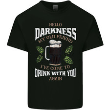 Hello Darkness My Old Friend Funny Guinness Mens Cotton T-Shirt Tee Top