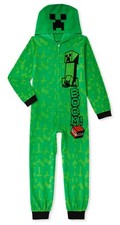 MINECRAFT CREEPER Fleece Pajamas Blanket Sleeper w/ Hood NWT Boys Sizes 4-5 38