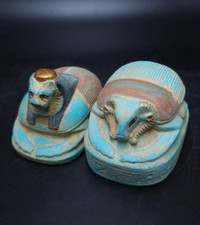 Rare Ancient Egyptian Pharaonic Scarab Statue Antiques God of Egypt BC Antique