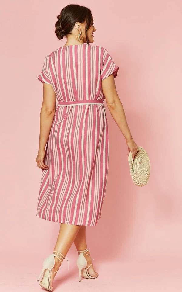 Glamorous Pink Striped dress New With Tags - Imagen 4 de 4