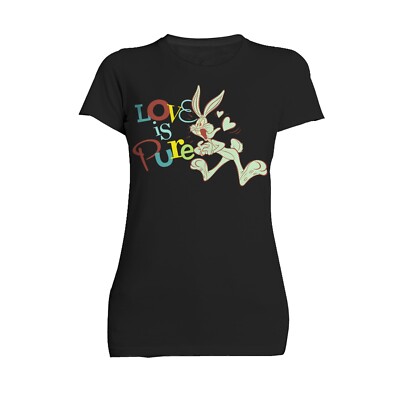 Looney Tunes Bugs Bunny Retro Liebe rein klassisch Cartoon offizielles Damen-T-Shirt