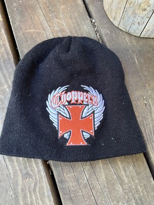 Y2K Black Choppers Beanie Embroidered Hat | eBay