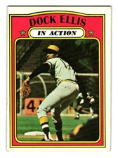 1972 Topps Set-Break #180 In Action Dock Ellis Pittsburgh Pirates