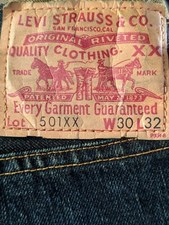 LEVI LVC 501XX VINTAGE 1955 BIG E RED LINE SELVEDGE JEANS 30 32 31.5 35