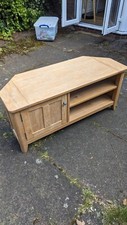 Next Huxley TV Unit Light Oak Whitewashed Corner Unit Shelves And Cupboard 