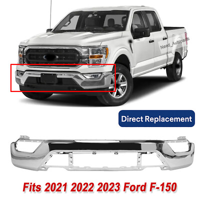 New Front Bumper Face Bar Fits Ford F150 2021 2022 2023 Heavy Duty Steel Chrome