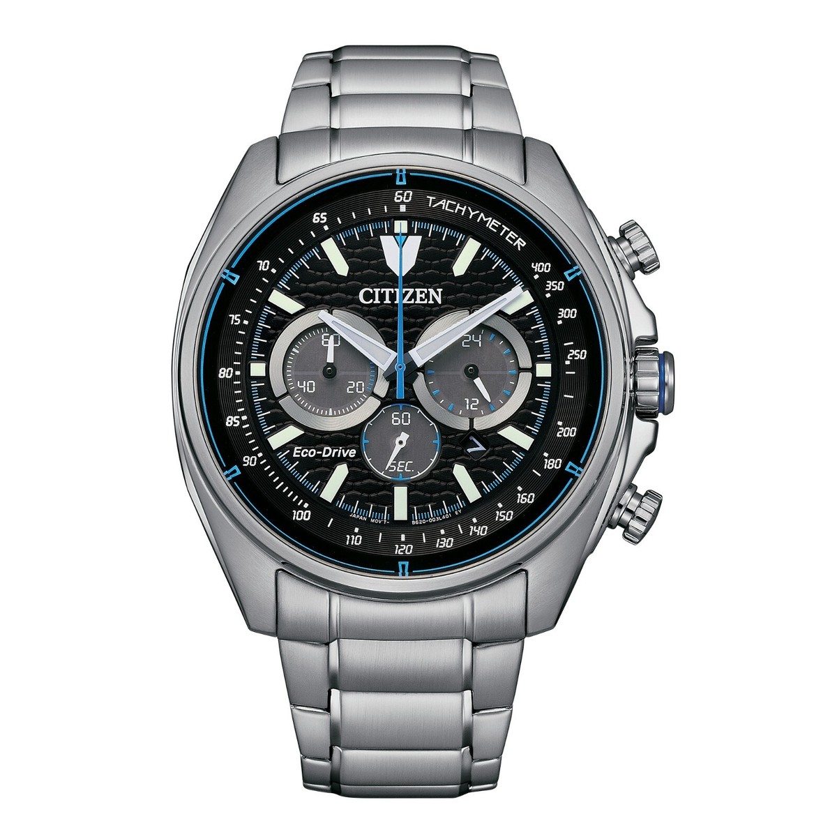 Citizen Men's Eco-Drive Chronograph Date Indicator Silver Watch 44