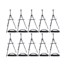U.S. Art Supply - Pack of 10-66 Inch Sturdy Black Aluminum Tripod Artist Fiel...