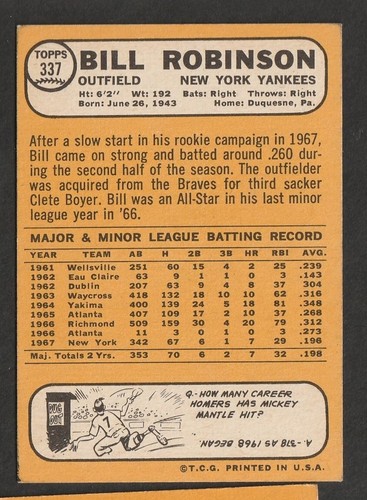 1968 Topps Baseball Cards Scegli una carta a scelta 295-660 EX X-MT 1/25 Set Break - Foto 79 di 490