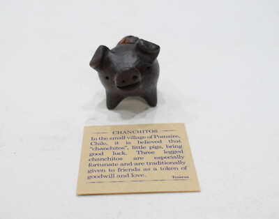 Pig Three Legged Chilean Good Luck Pig Dark Brown