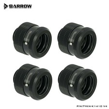 4 Pcs Barrow G1/4" to 14mm Hard Tubing Compression Fitting TYKN-K1410 V4 Black
