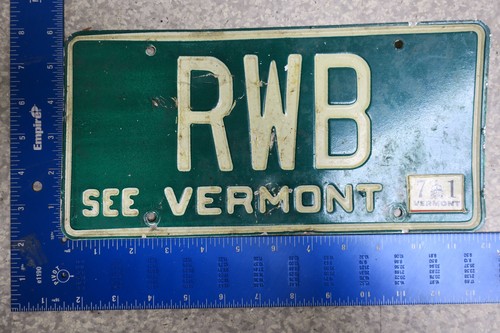 Vermont License Plate Tag VT Vanity RWB Wide Body Porsche 911 Modified Initials