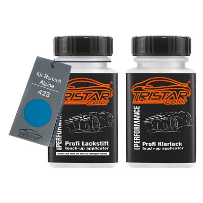 Autolack Lackstift Set für Renault Alpine 423 Bleu Saviem Basis Klarlack je 50ml