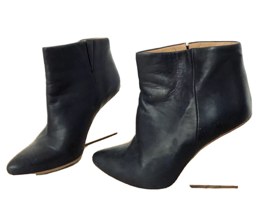 Maison Martin Margiela H&M Black Leather Boots - Wedge Plexi Maison Martin Margiela H&M Black Leather Boots - Wedge Plexi