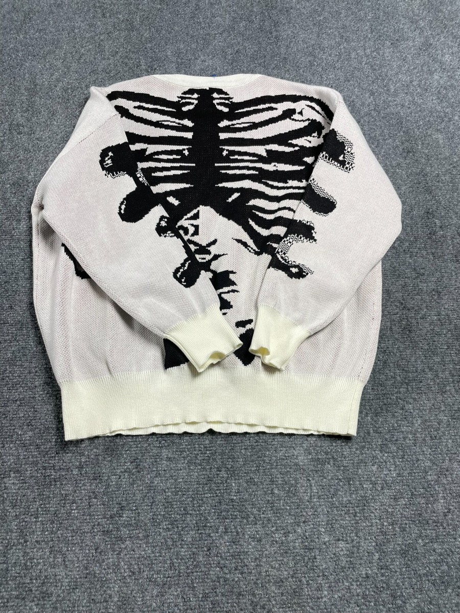 HP Men's Sweater White Skeleton Bones Pullover Size L | eBay