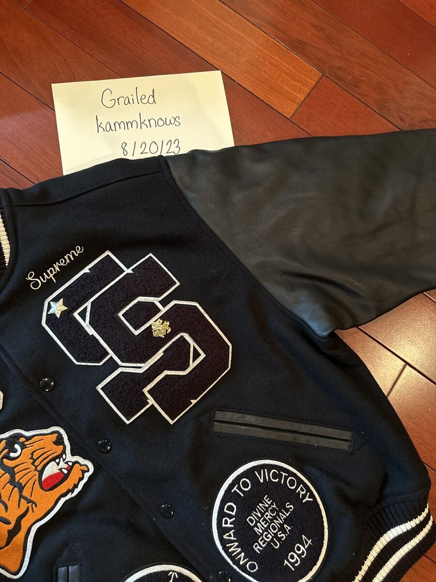 Supreme Tiger Varsity Jacket Black Size Small FW23 IN HAND Supreme Tiger Varsity Jacket Black Size Small FW23 IN HAND