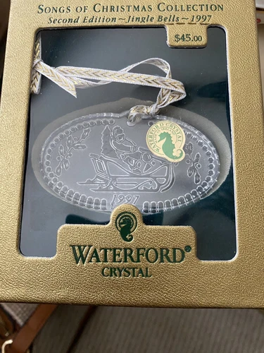 Waterford Crystal Santa in Sled Christmas Ornament