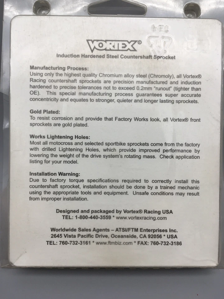 Vortex 3232-14 Suzuki Motorcycle Front Sprocket Steel — 第 2/2 张图片